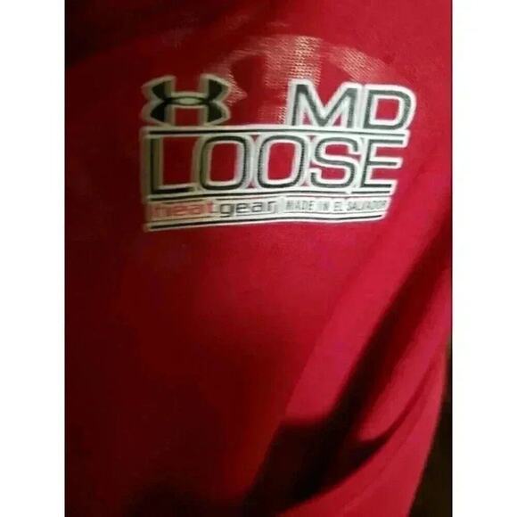 Under Armour Heat Gear Long Sleeve Shirt Sz M Loose Iowa State Cyclones Red A25 - Picture 5 of 5